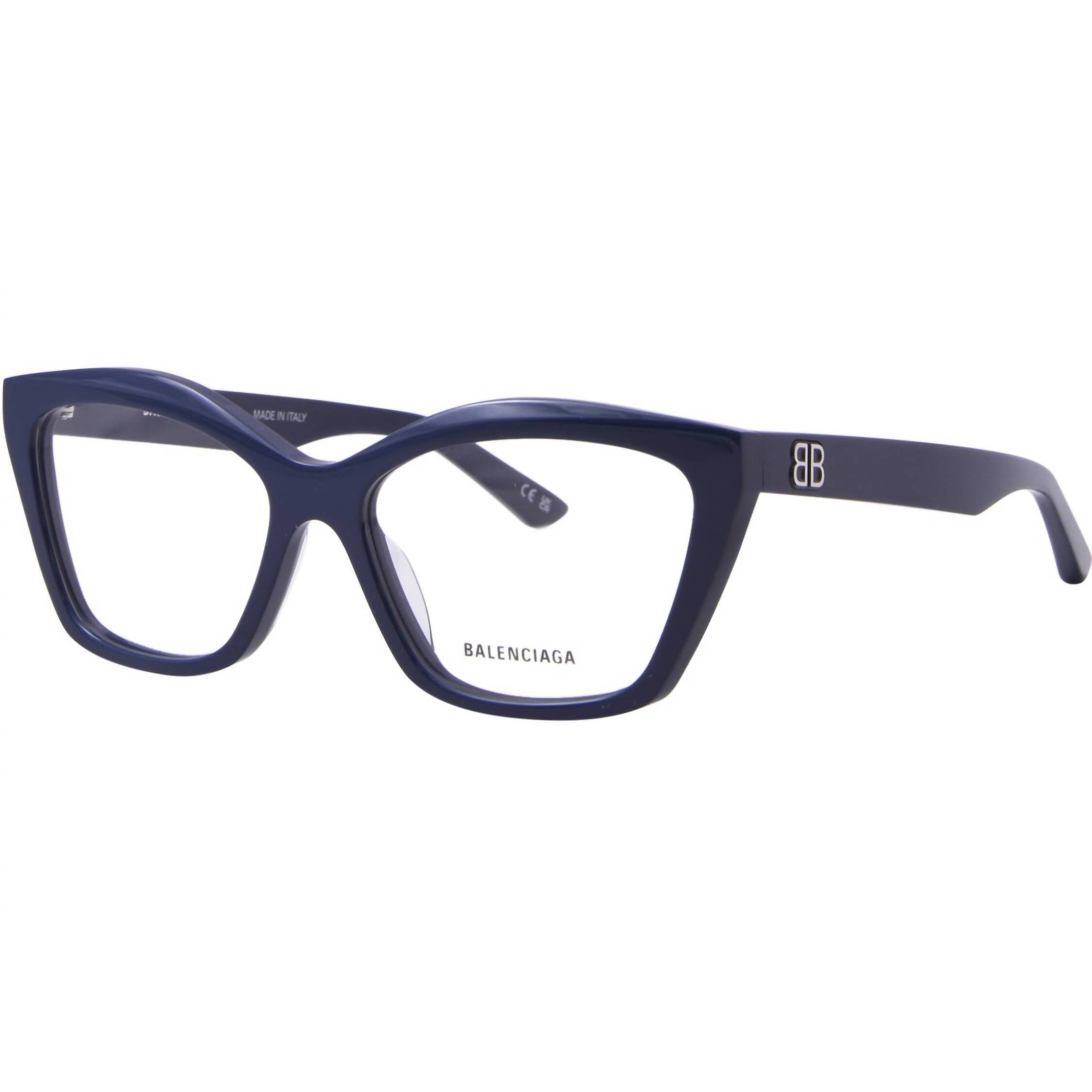 New Balenciaga Women's Bb0342o Cat Eye Eyeglasses In Blue